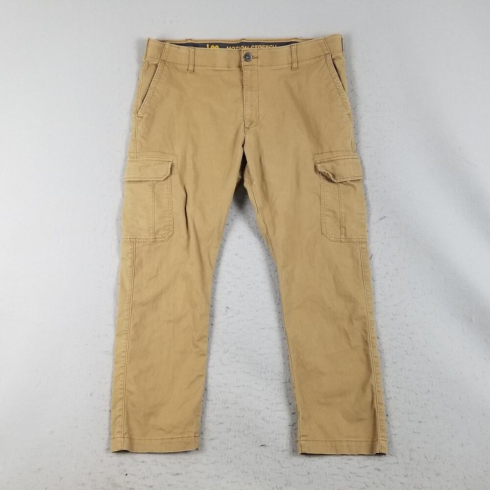 Lee Cargo Pants Mens 40x30 Khaki Premium Select Motion Stretch Straight Leg
